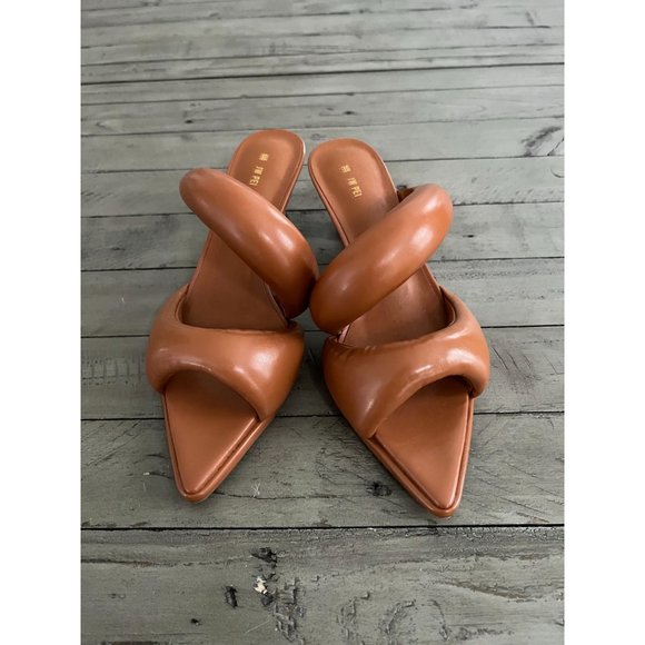 NEW JW PEI Sara Kitten Heel Mule - Caramel Brown Vegan Leather - Size 38 8 - Picture 8 of 14